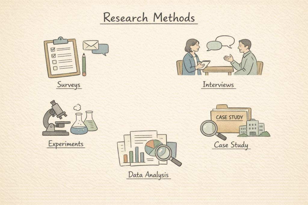 Common research methods used in social science and management research
